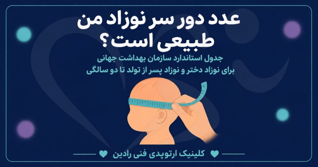 دست والد در حال اندازه گیری دور سر نوزاد با متر نواری